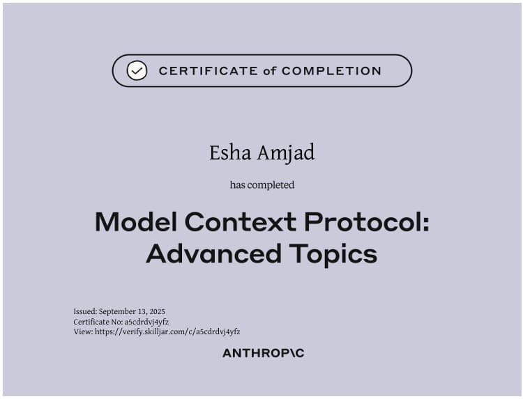 PIAIC Certificate 2