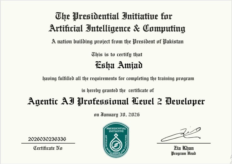 PIAIC Certificate 6